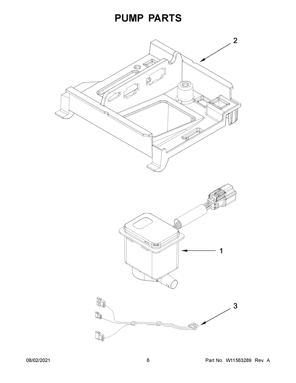 Pump Parts Diagram and Parts List for KUIX535HPA01  KitchenAid Ice Maker