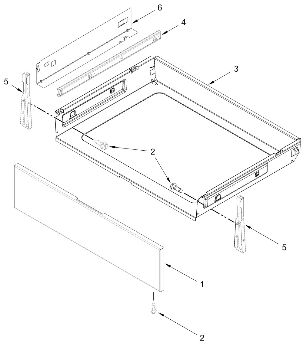 Drawer Parts Diagram and Parts List for KFES530SPS0  Whirlpool Range