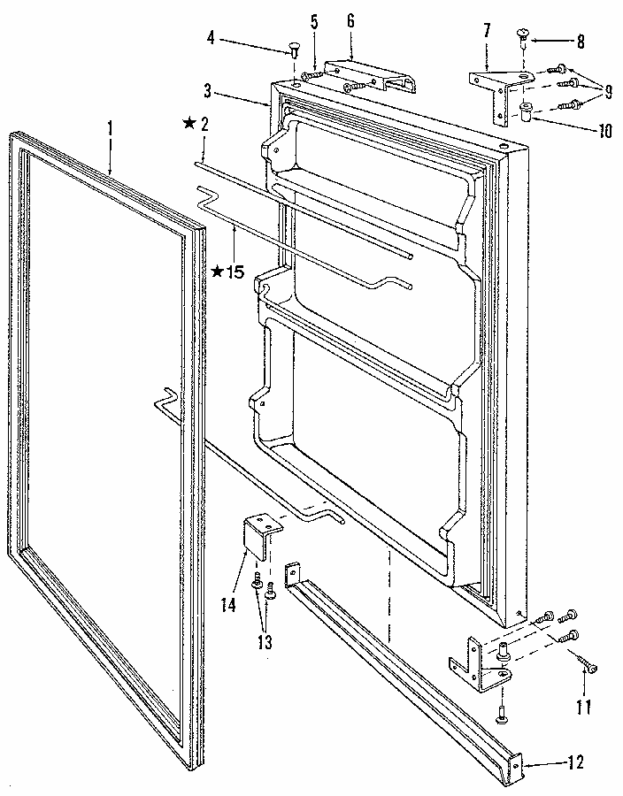 Door Diagram and Parts List for 61RF  Whirlpool Refrigerator