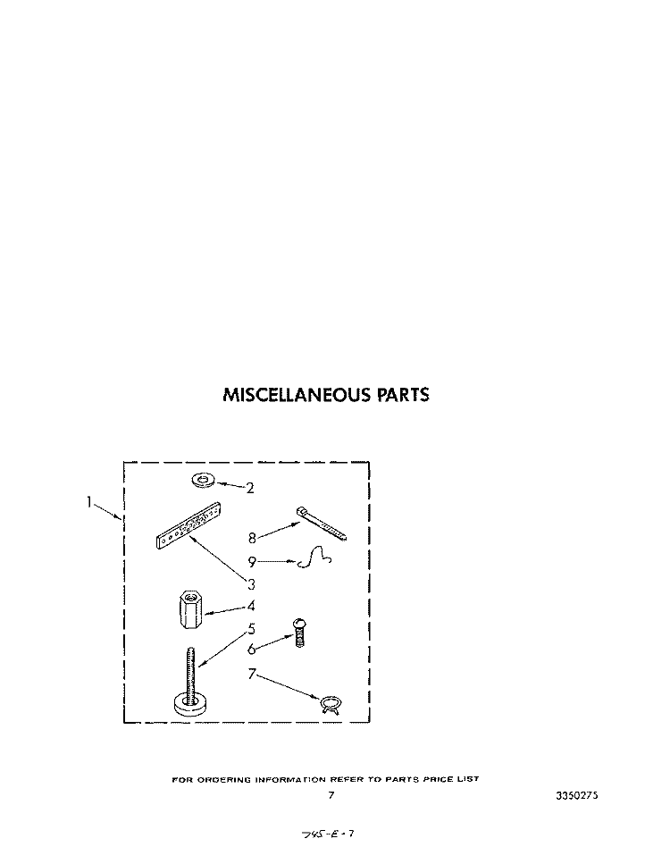 MISCELLANEOUS Diagram and Parts List for LA5360XSW1  Whirlpool Washer