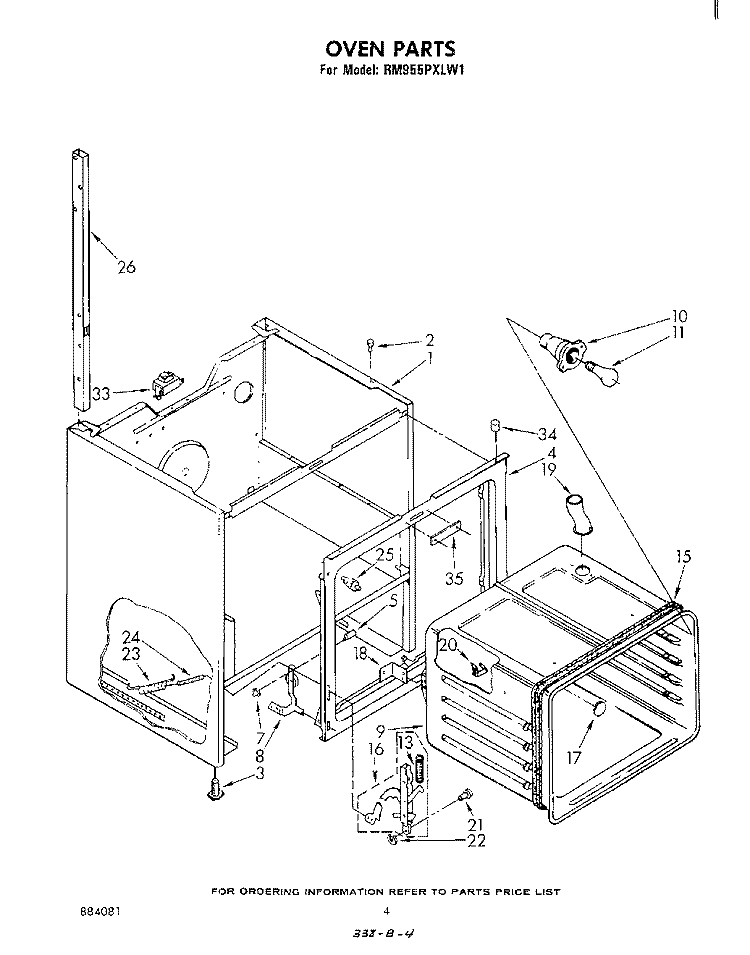 OVEN Diagram and Parts List for RM955PXLW1  Whirlpool Microwave Oven Combo