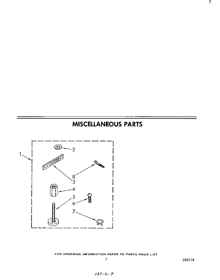 MISCELLANEOUS Diagram and Parts List for LA5591XPW3  Whirlpool Washer