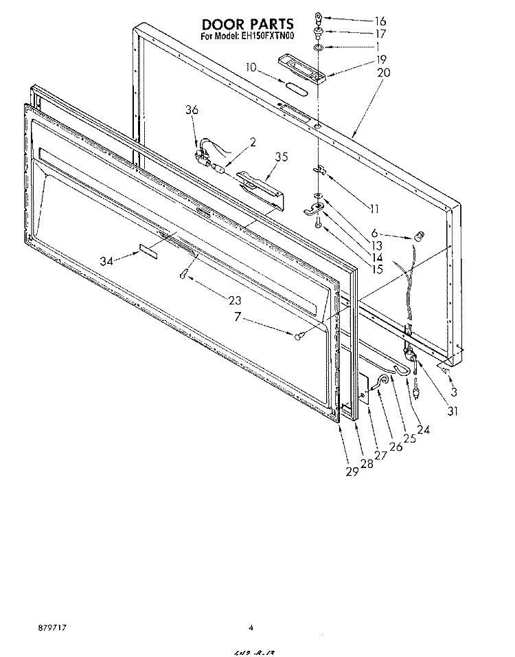 SECTION Diagram and Parts List for EH150FXTN00  Whirlpool Freezer