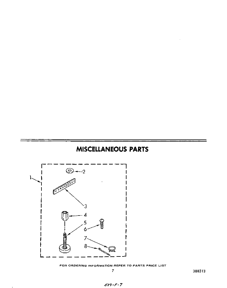 MISCELLANEOUS Diagram and Parts List for LA7700XPW4  Whirlpool Washer