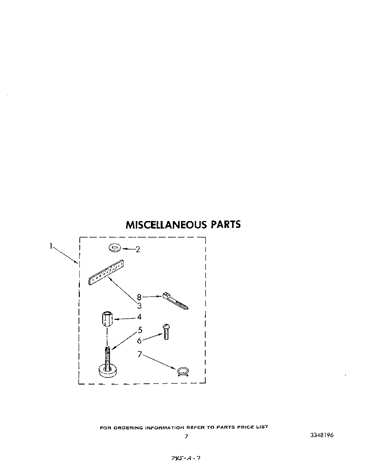 MISCELLANEOUS Diagram and Parts List for LA6150XSW1  Whirlpool Washer