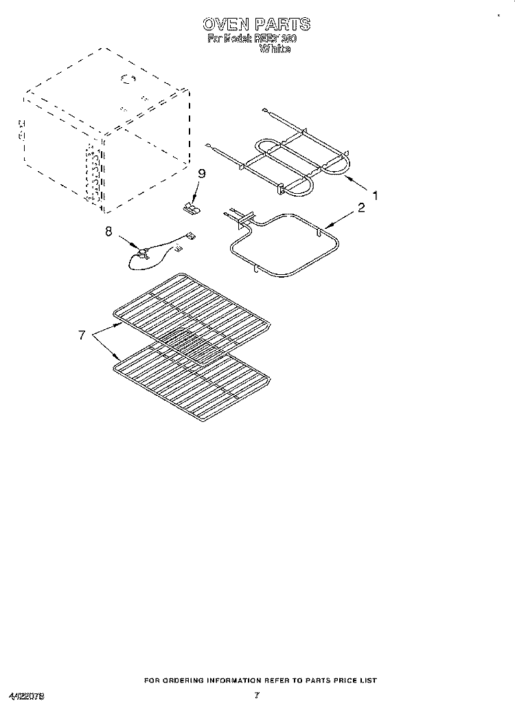 OVEN, LIT/OPTIONAL Diagram and Parts List for REE31300  Roper Range