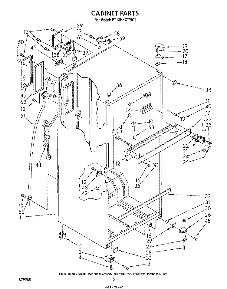 CABINET Diagram and Parts List for ET18HKXTF01  Whirlpool Refrigerator