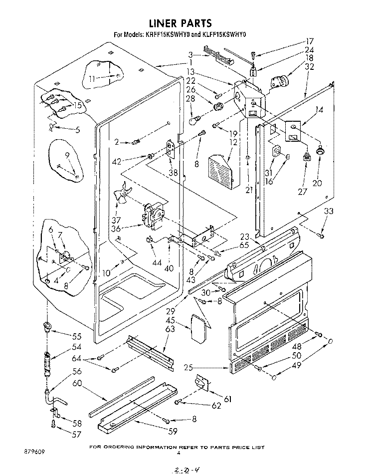 LINER , LIT/OPTIONAL Diagram and Parts List for KRFF15KSWHY0  KitchenAid Freezer