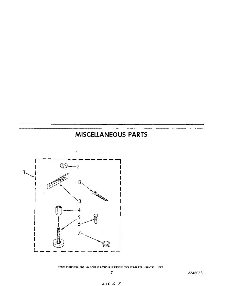 MISCELLANEOUS Diagram and Parts List for LA5460XSW0  Whirlpool Washer