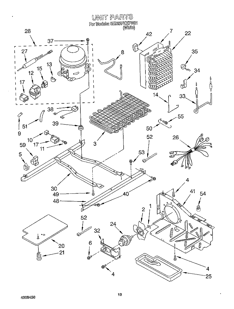 UNIT, OPTIONAL Diagram and Parts List for 6ED22PKXFW01  Whirlpool Refrigerator