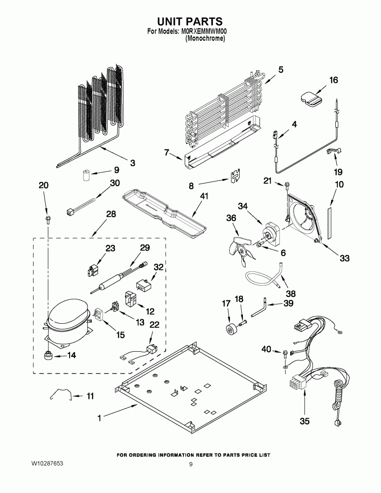 UNIT PARTS Diagram and Parts List for M0RXEMMWM00  Whirlpool Refrigerator