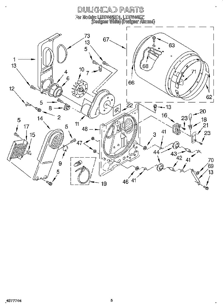 SECTION Diagram and Parts List for LER7646EQ1  Whirlpool Dryer