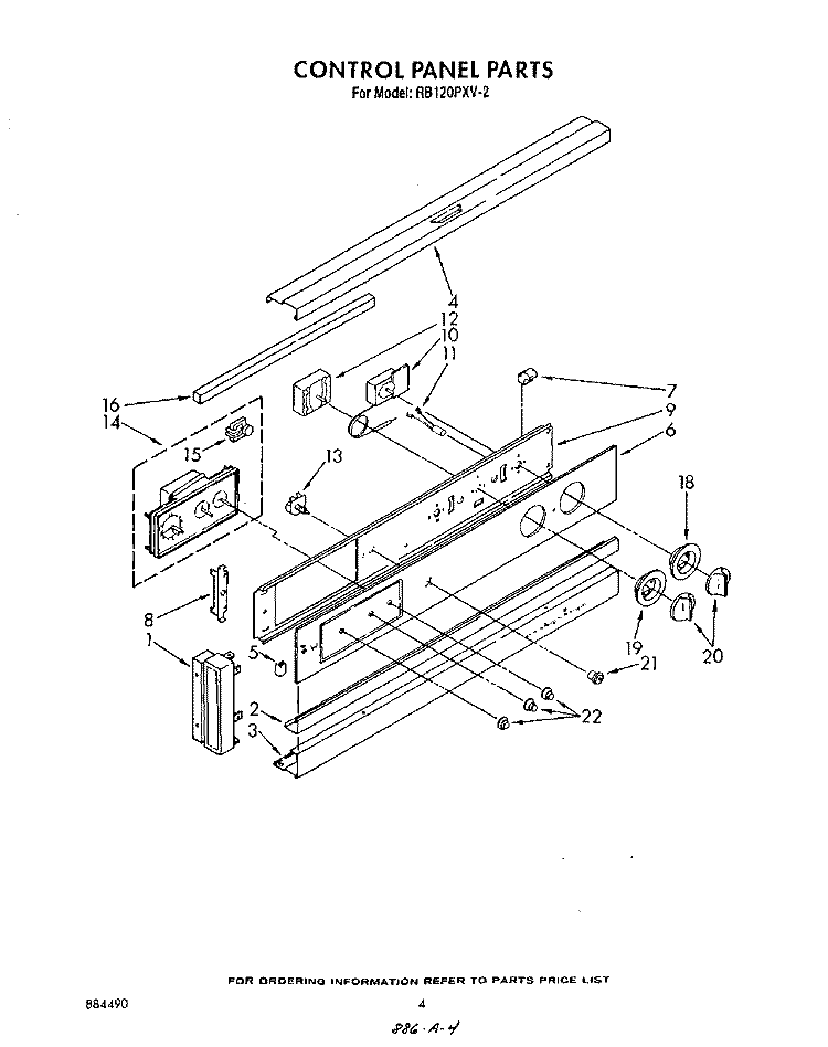 CONTROL PANEL , LITERATURE AND OPTIONAL Diagram and Parts List for RB120PXV2  Whirlpool Wall Oven