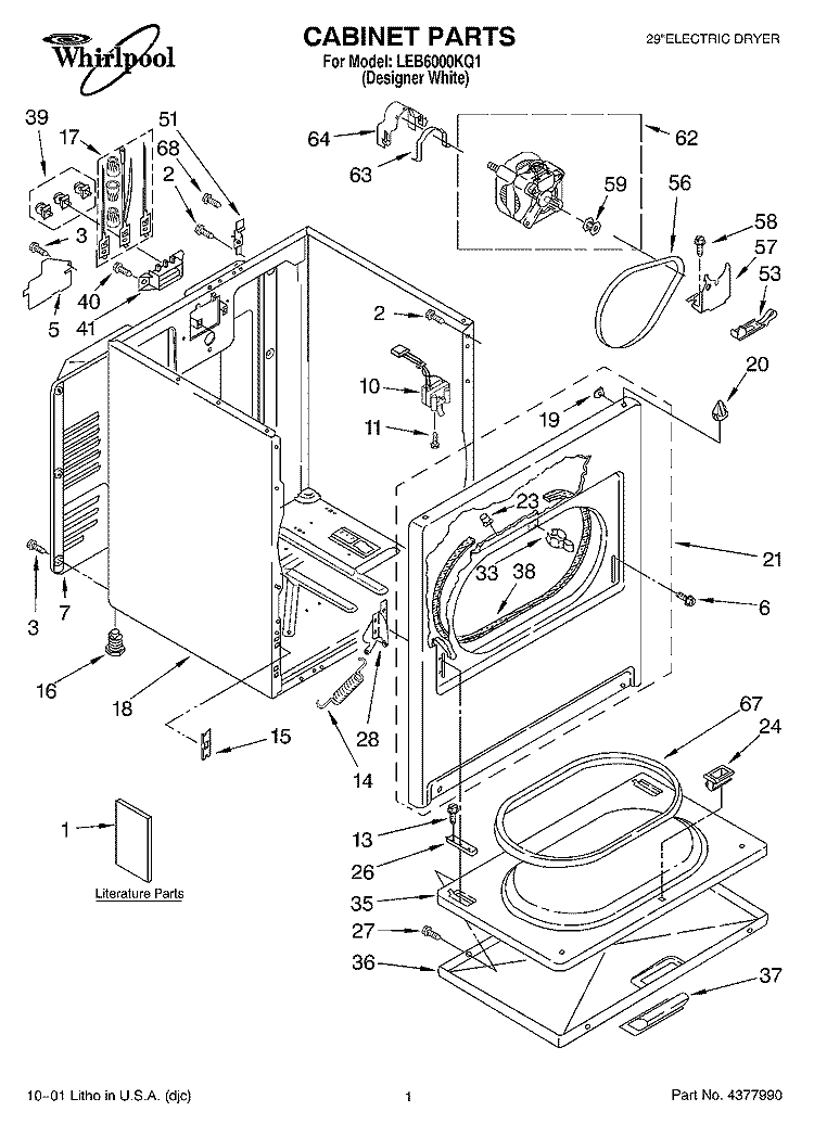 SECTION Diagram and Parts List for LEB6000KQ1  Whirlpool Dryer