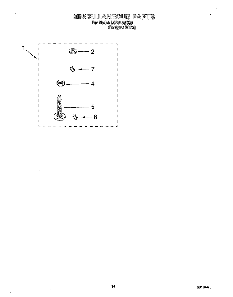 MISCELLANEOUS, OPTIONAL Diagram and Parts List for LSR5132HQ0  Whirlpool Washer