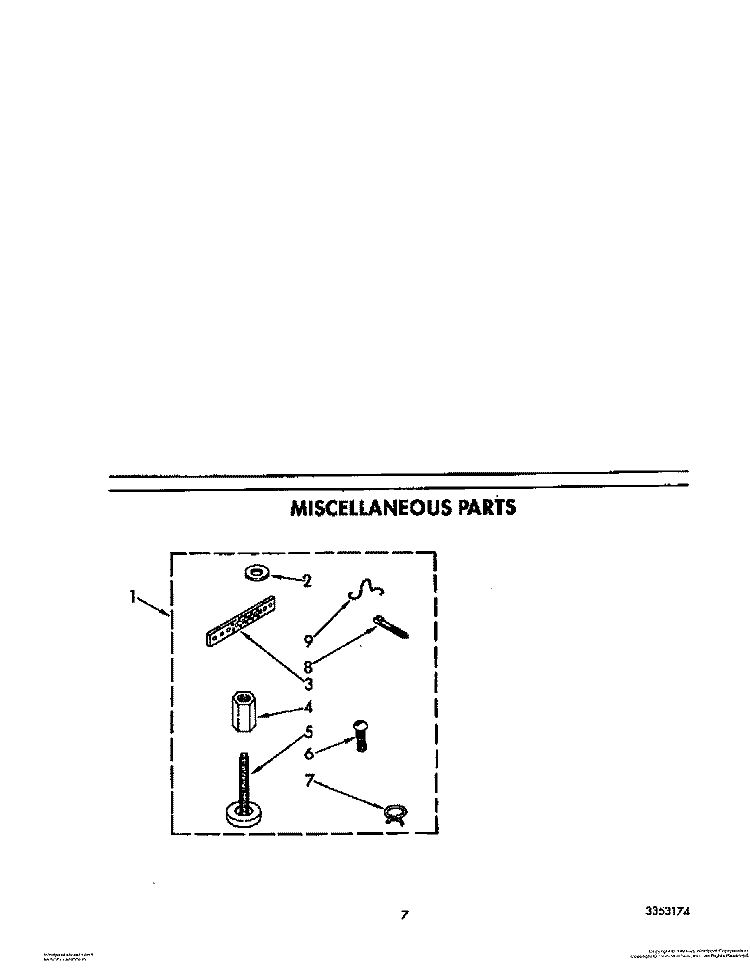 MISCELLANEOUS Diagram and Parts List for 6LA9320XTW0  Whirlpool Washer