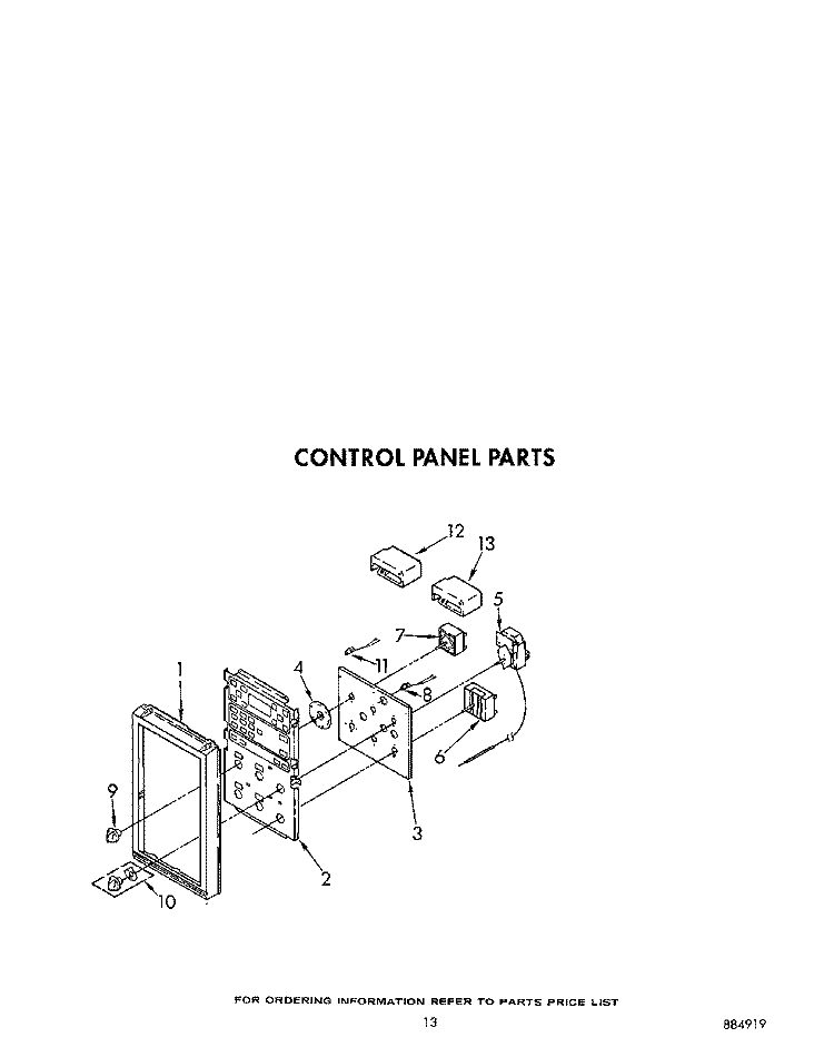 CONTROL PANEL Diagram and Parts List for RM988PXVM4  Whirlpool Microwave Oven Combo