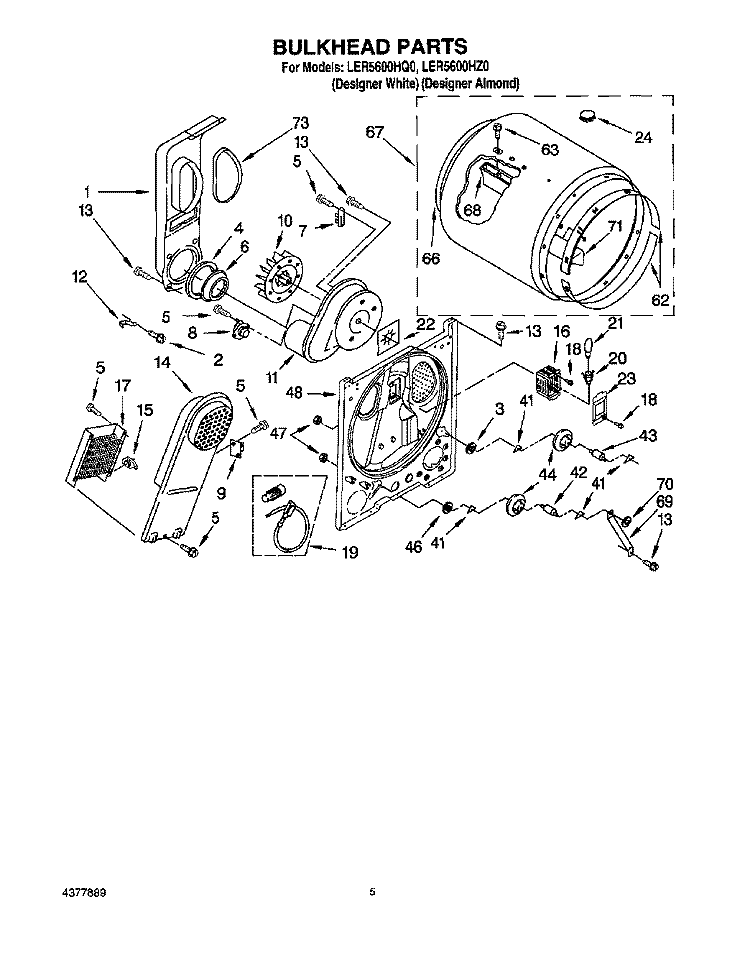 SECTION Diagram and Parts List for LER5600HZ0  Whirlpool Dryer