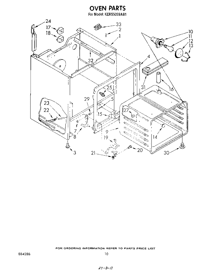 SECTION Diagram and Parts List for KERS505SWB1  KitchenAid Range