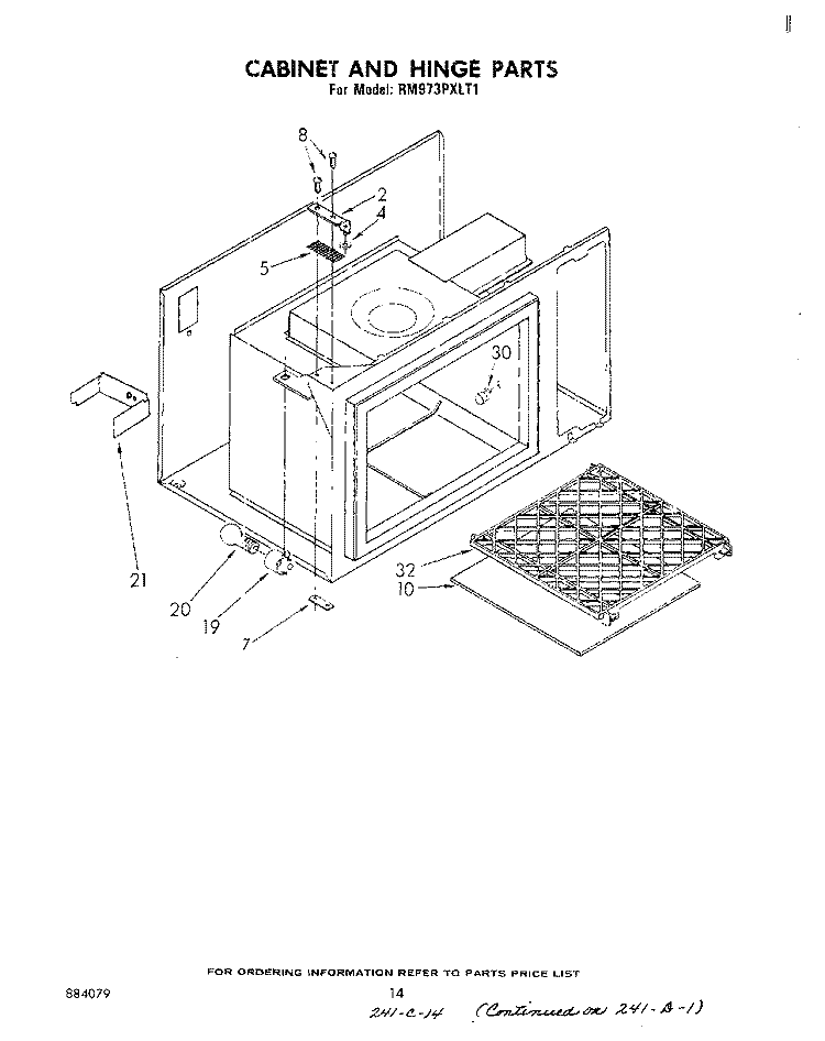 CABINET AND HINGE Diagram and Parts List for RM973PXLT1  Whirlpool Microwave Oven Combo