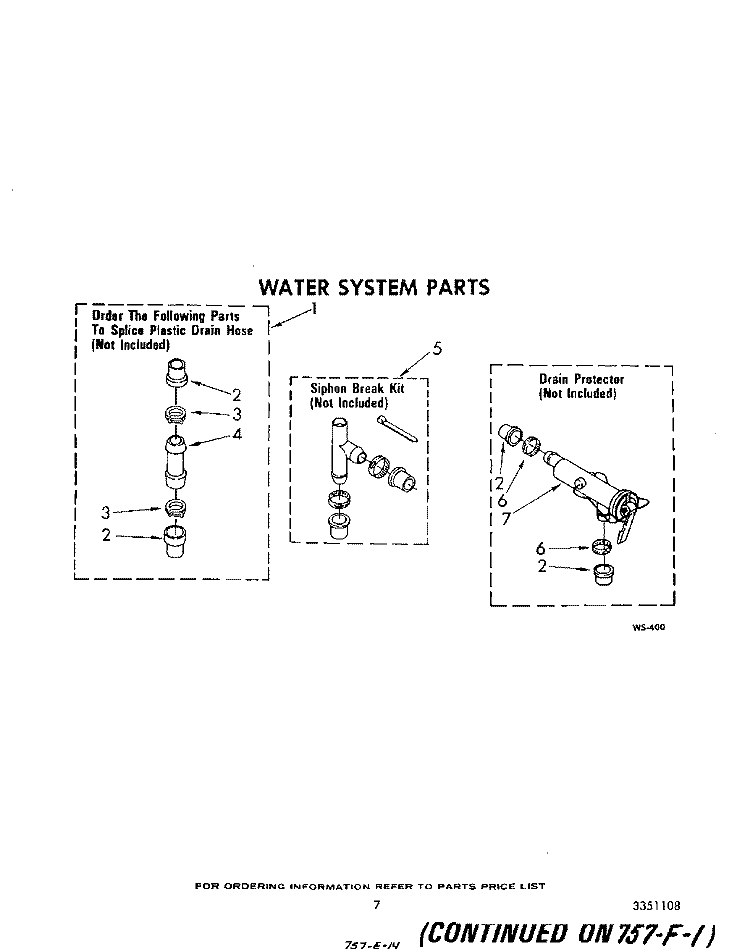 WATER SYSTEM Diagram and Parts List for LA6053XTF0  Whirlpool Washer