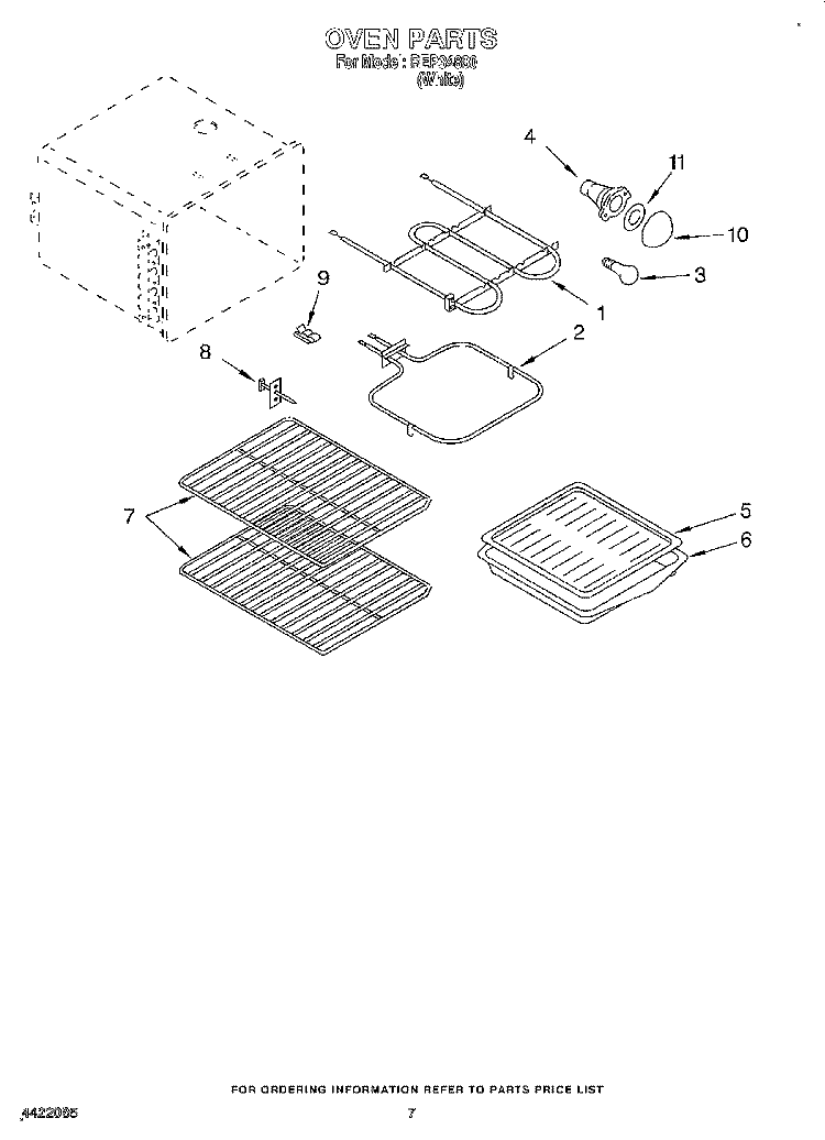 OVEN, LIT/OPTIONAL Diagram and Parts List for REP34800  Roper Range