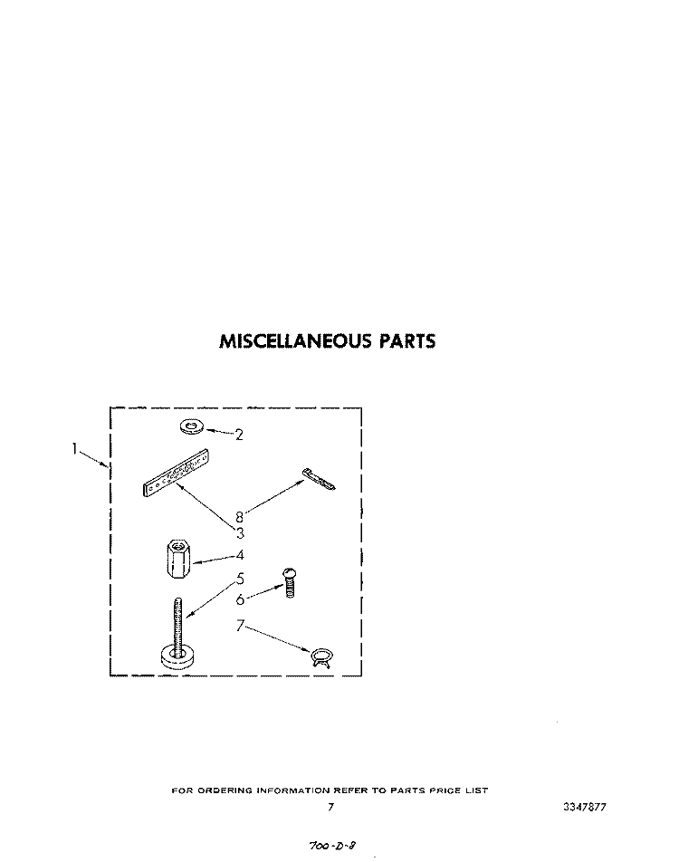 MISCELLANEOUS Diagram and Parts List for LA5380XSW0  Whirlpool Washer