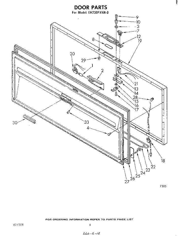 SECTION Diagram and Parts List for EH230FXKN0  Whirlpool Freezer