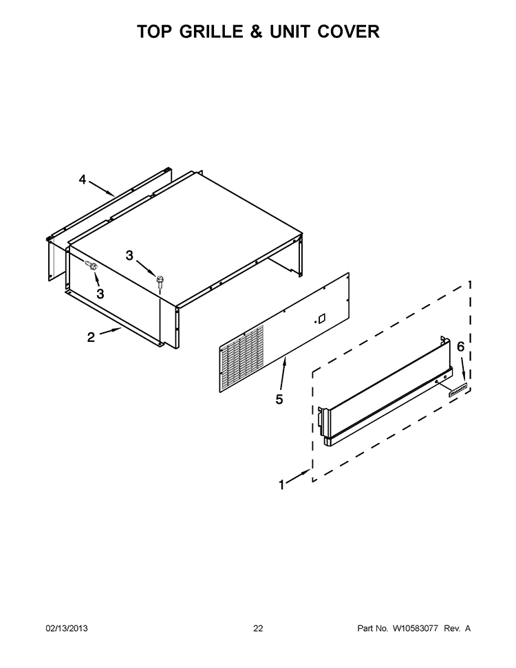 TOP GRILLE & UNIT COVER Diagram and Parts List for KSSC42QVS05  KitchenAid Refrigerator