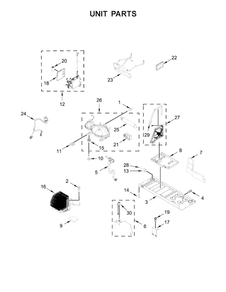 Unit Parts Diagram and Parts List for WRF995FIFZ00  Whirlpool Refrigerator