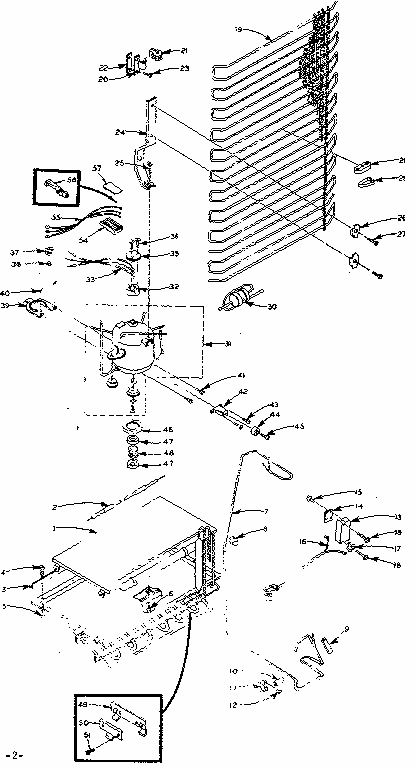 Refrigerator Unit Parts Diagram and Parts List for 106M12CS-F  Kenmore Refrigerator