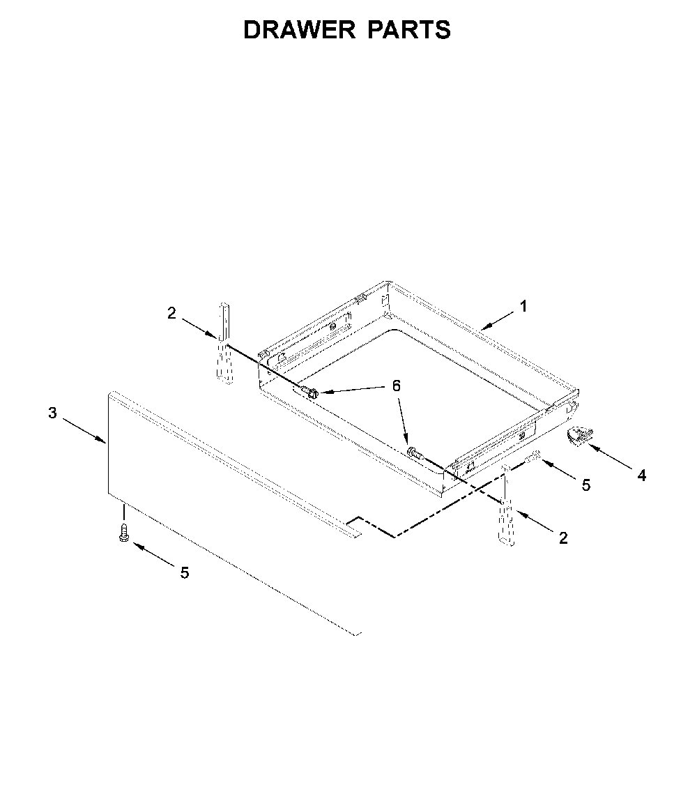 Drawer parts Diagram and Parts List for 66495113612  Kenmore Range