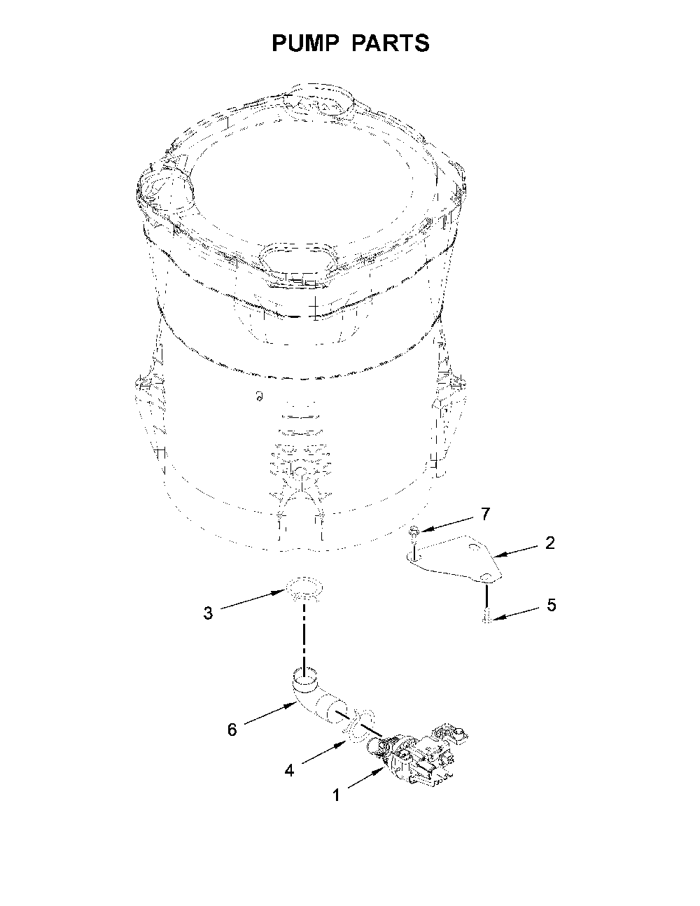 Pump parts Diagram and Parts List for 11020372711  Kenmore Washer