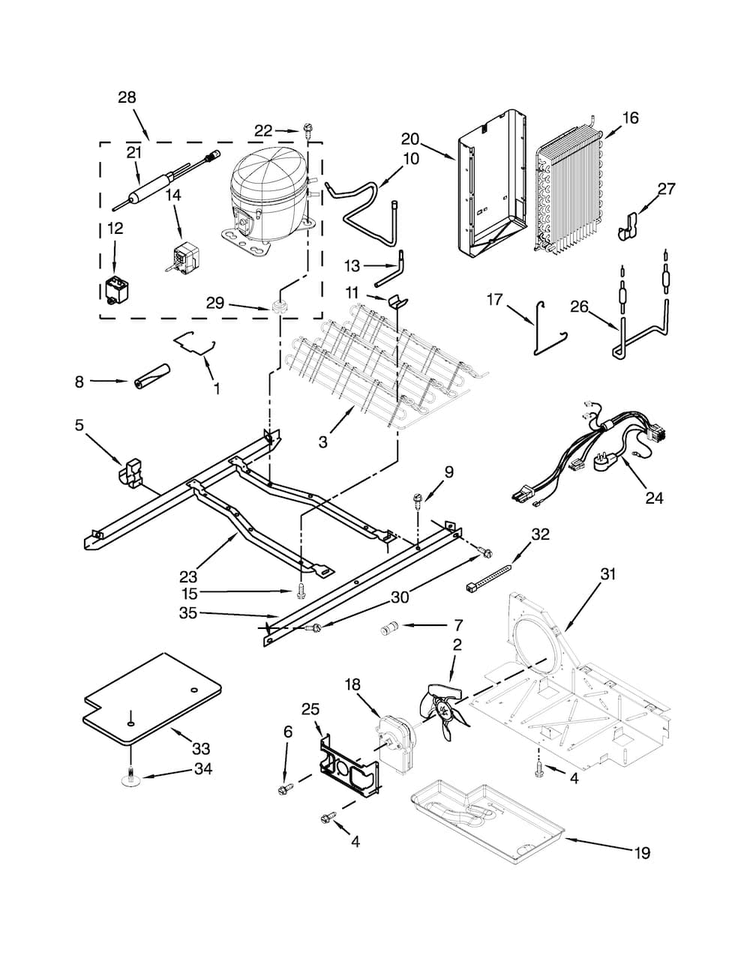 Unit Parts Diagram and Parts List for 10650022211  Kenmore Refrigerator