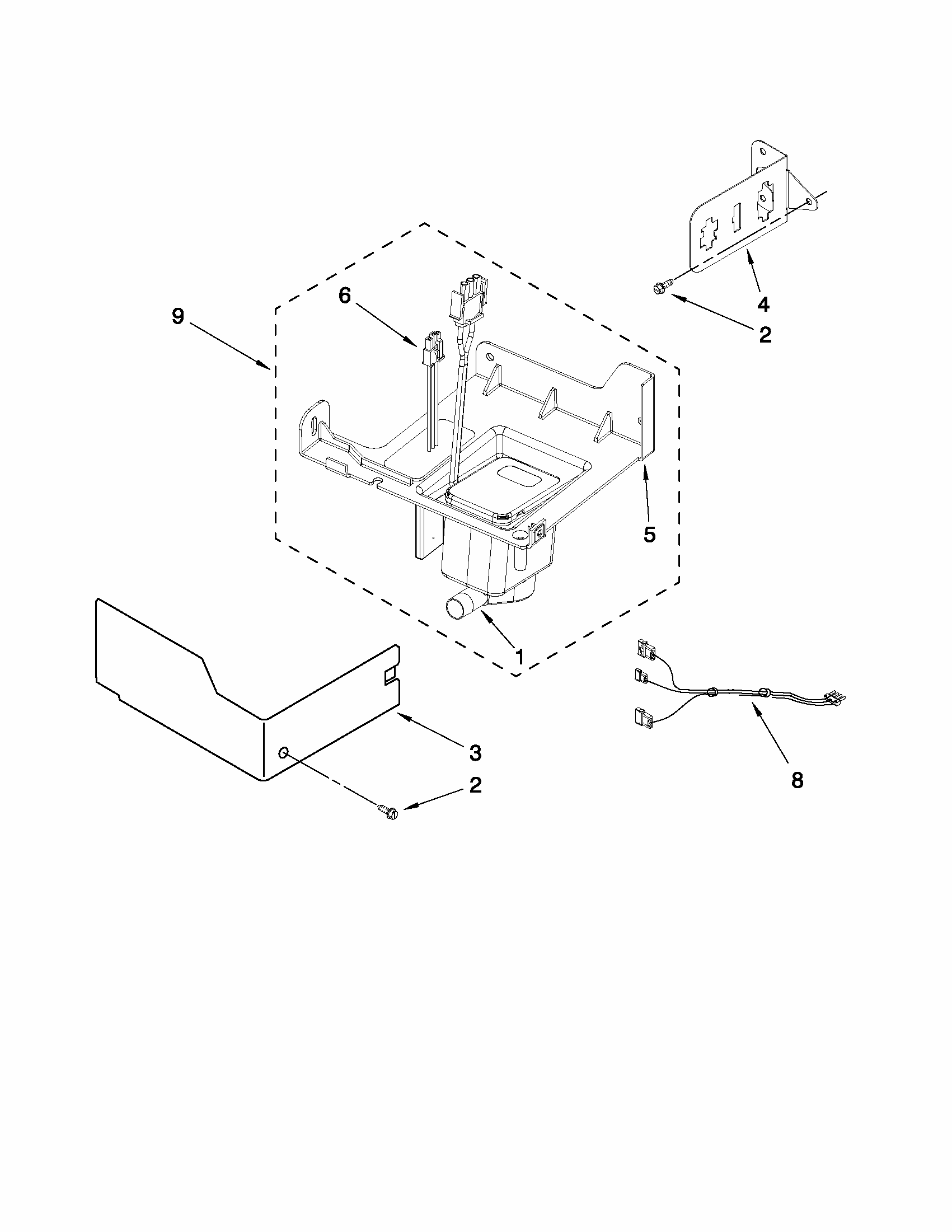 Pump Parts Diagram and Parts List for 10689583706  Kenmore Ice Maker