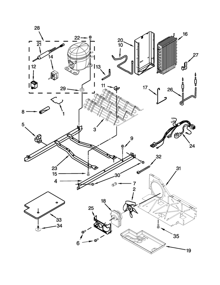 Unit Parts Diagram and Parts List for WRS325FDAB05  Whirlpool Refrigerator