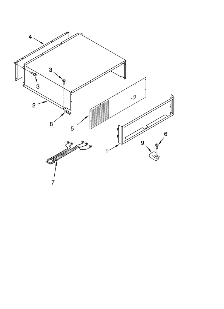 Top Grille And Unit Cover Parts Diagram and Parts List for KSSS48FMX03  KitchenAid Refrigerator