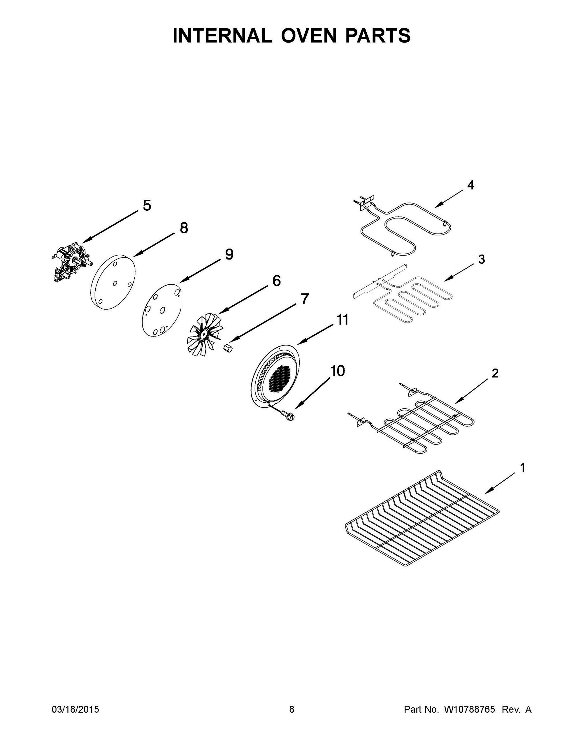 05 - INTERNAL OVEN PARTS Diagram and Parts List for YWGI925C0BS1  Whirlpool Range