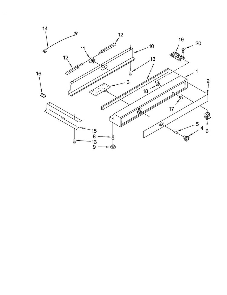 Refrigerator Control Panel Diagram and Parts List for KSSS36QJS00  KitchenAid Refrigerator