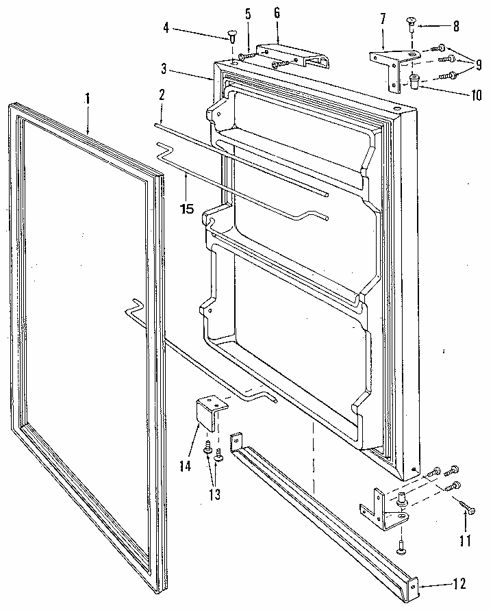 Door Diagram and Parts List for 58RFAD  Whirlpool Refrigerator