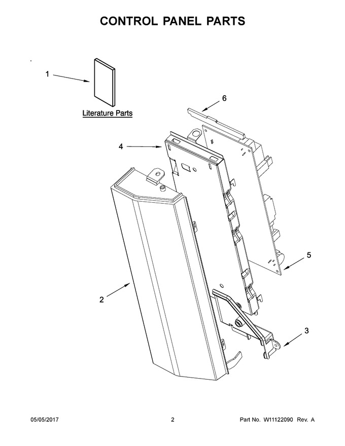 Control Panel Parts Diagram and Parts List for YKMHC319EBS0  KitchenAid Microwave