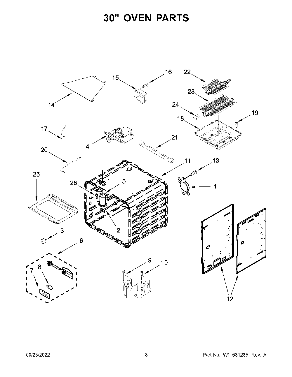 30" Oven Parts Diagram and Parts List for KFGC558JSS05  KitchenAid Range
