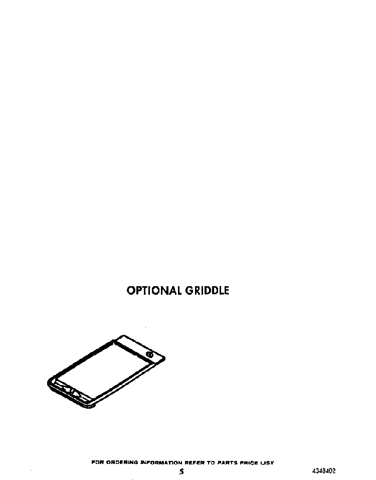 Lit/optional Griddle Diagram and Parts List for F9757*1  Roper Range