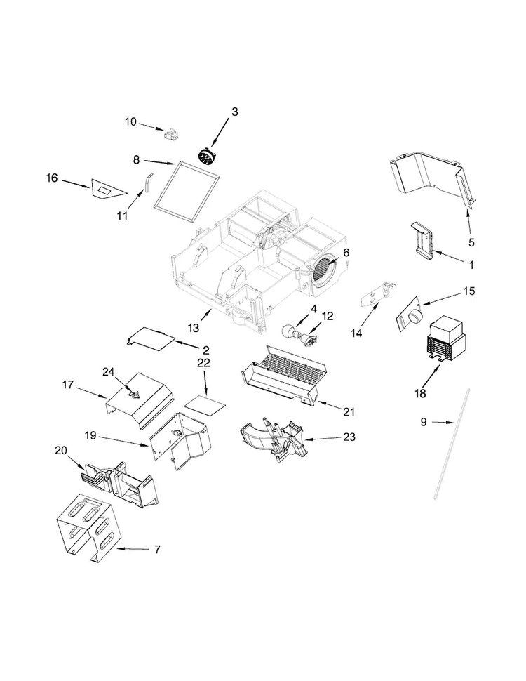 Air Flow Parts Diagram and Parts List for WMH76719CH0  Whirlpool Microwave