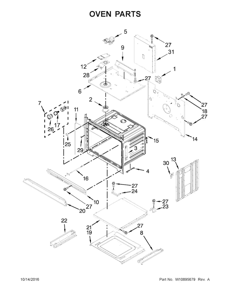 Oven Parts Diagram and Parts List for WOC95EC0AB04  Whirlpool Microwave