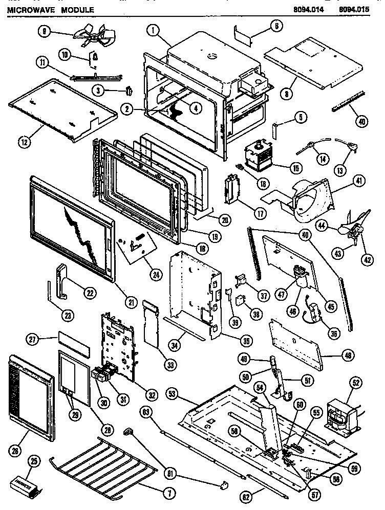 01 - Page 1 Diagram and Parts List for 8094014  Whirlpool Microwave Oven Combo