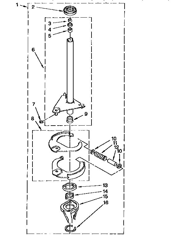 Brake And Drive Tube Diagram and Parts List for 11021884001  Kenmore Washer