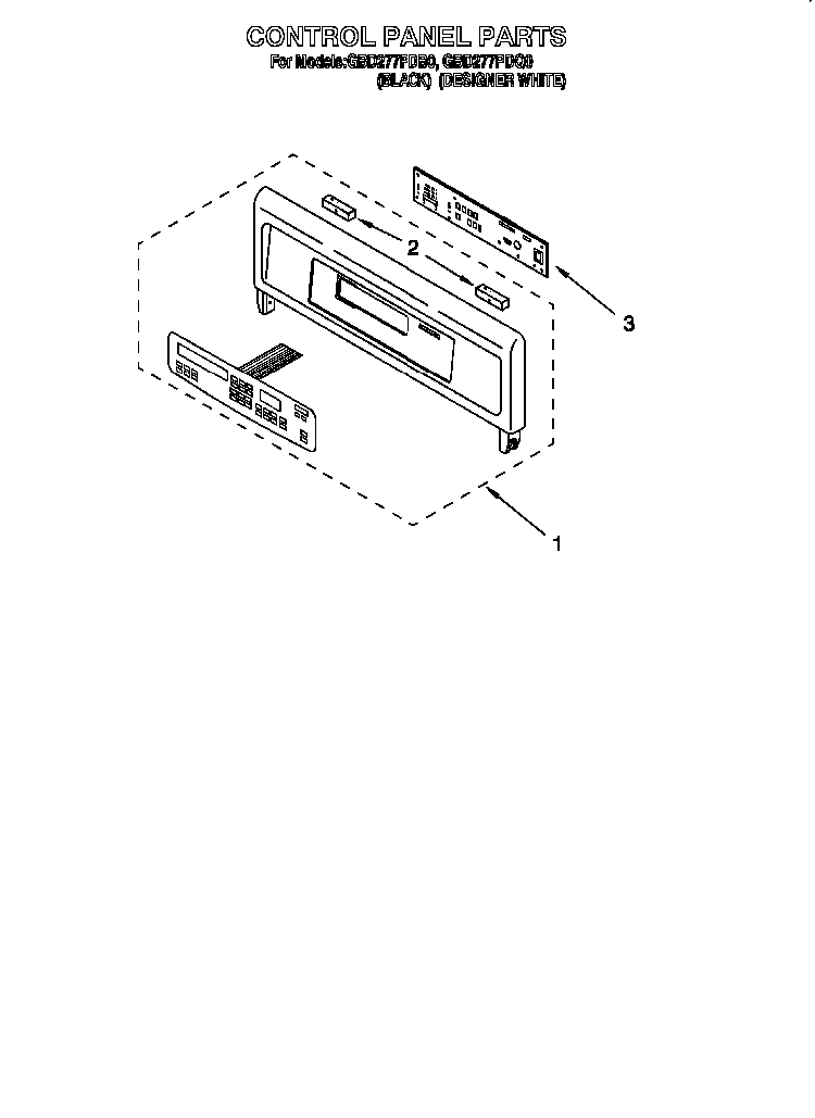 Control Panel Diagram and Parts List for PBK1227  Whirlpool Wall Oven