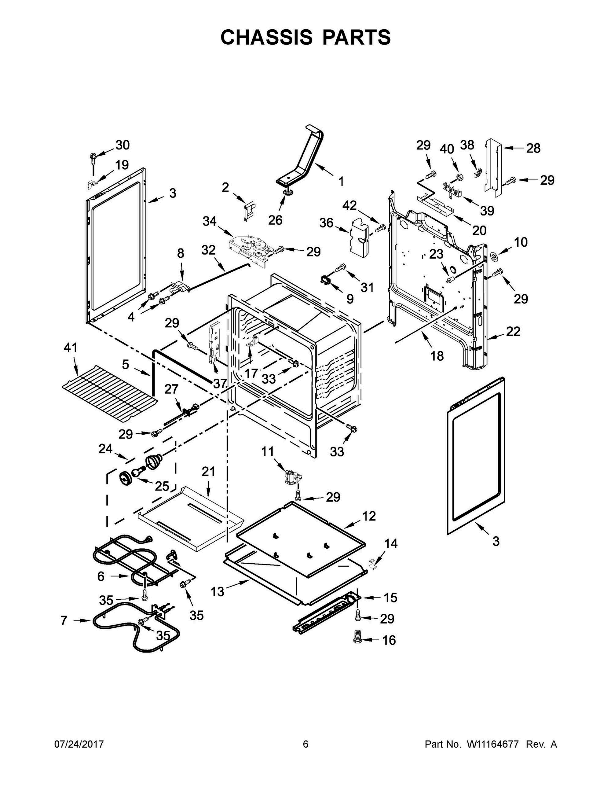 04 - CHASSIS PARTS Diagram and Parts List for 4KMER7685EW1  Whirlpool Range