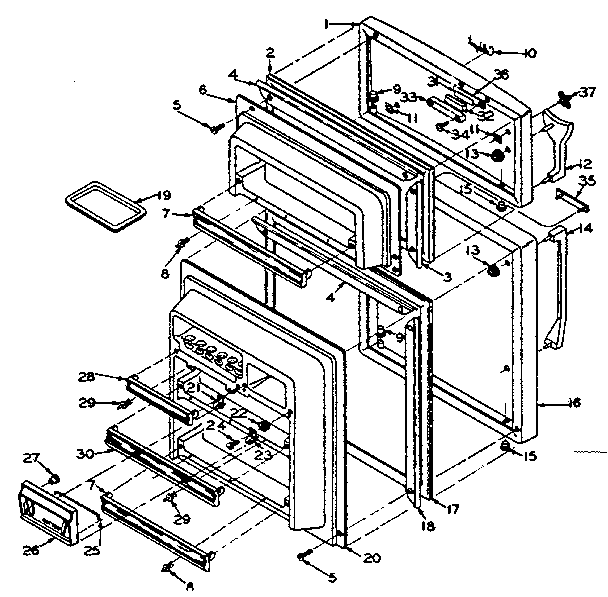 Door Parts Diagram and Parts List for 106S14EL-1  Kenmore Refrigerator